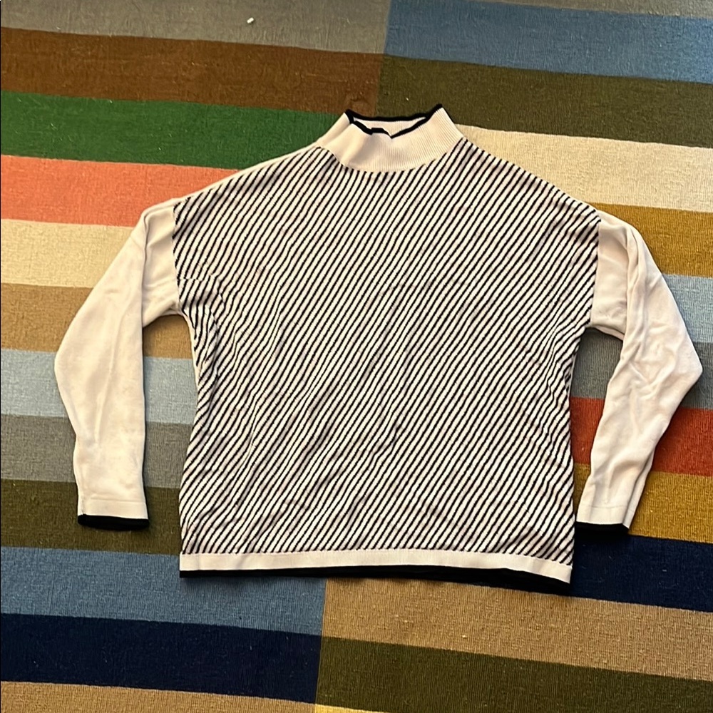 Apt. 9 Black and White Cowl Neck Sweater